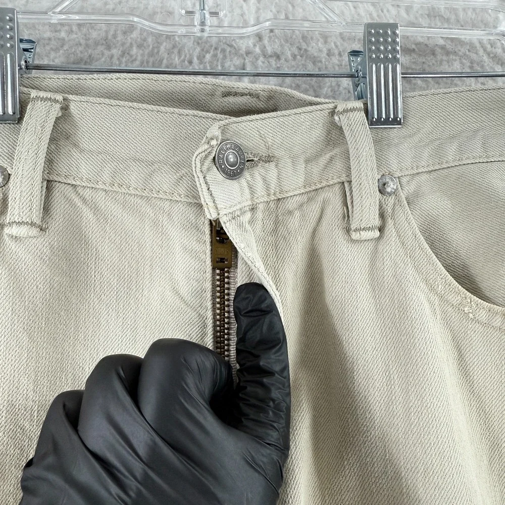 Polo Ralph Lauren Jeans Men Size 34x30‎ Beige Denim Slim Straight Casual Vintage